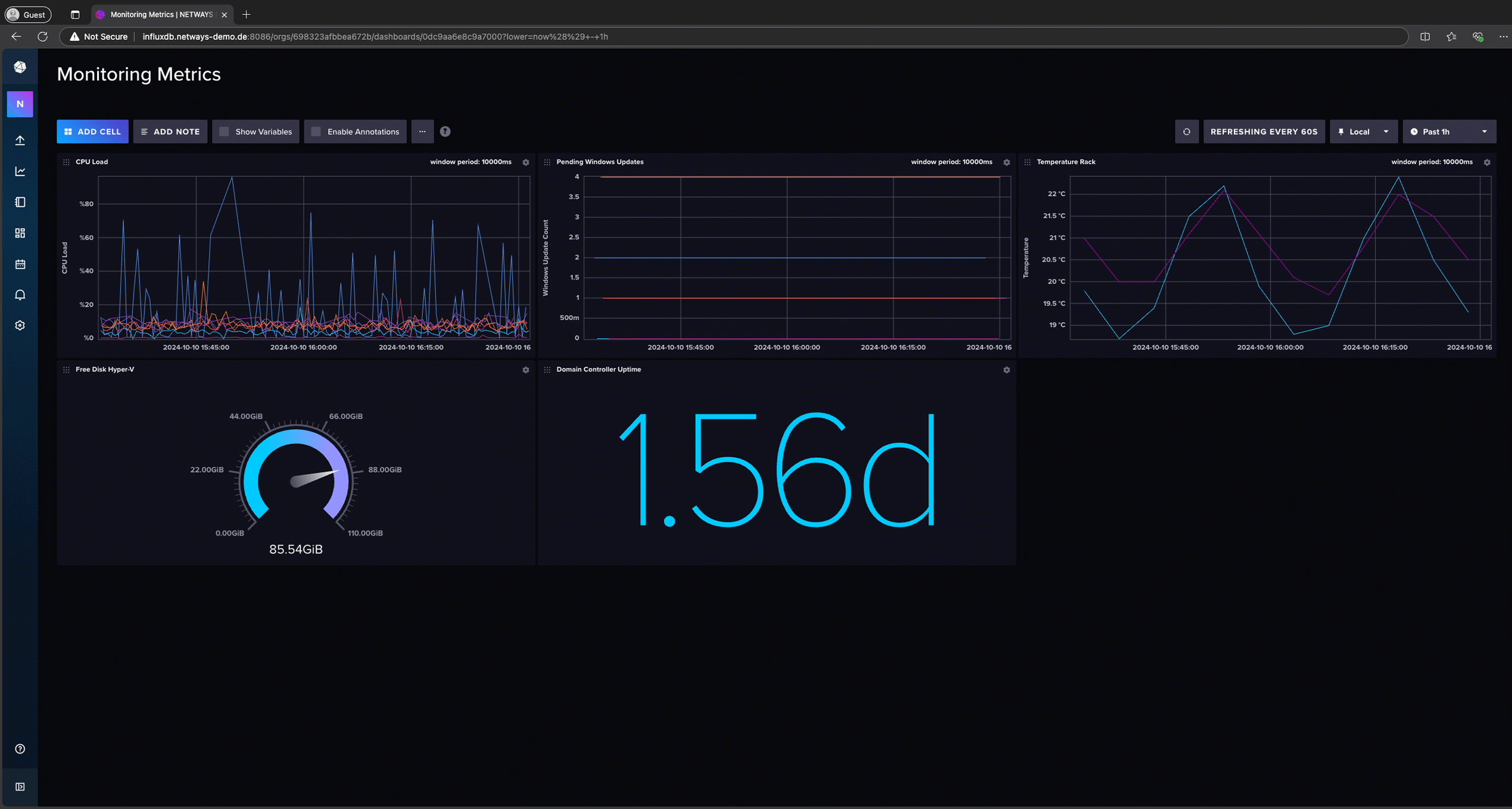 InfluxDB Screenshot