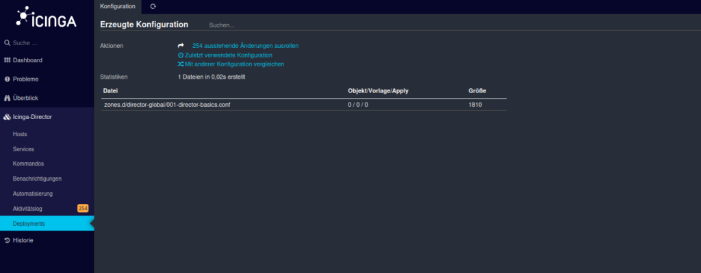 Anlegen einer neuen Icinga Datenbank Ressource unter Deployments, um Icinga Director auf Ubuntu 24.04 zu installieren.