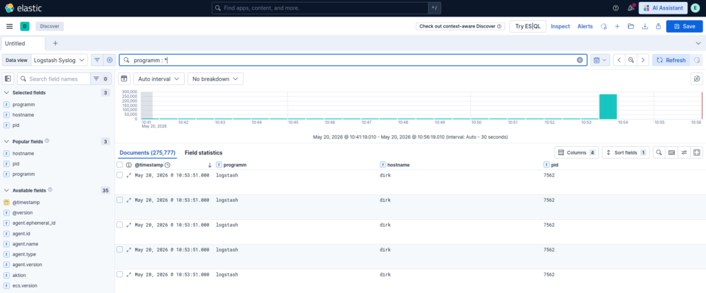 Filebeat zusammen mit Logstash ist der nächste Schritt, um die Daten zu erfassen und zu verarbeiten.