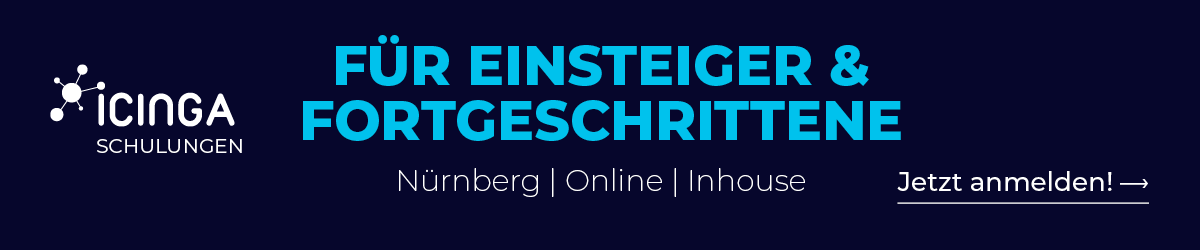 Lerne in unseren praxisnahen Icinga Trainings, wie du komplette IT-Infrastrukturen zuverlässig überwachst, Konfigurationen sauber strukturierst und mit Icinga Web 2, Director und IcingaDB souverän arbeitest